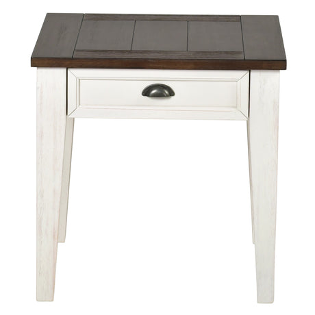 Cayla End Table, Dark Oak/White from Steve Silver - Luna Furniture