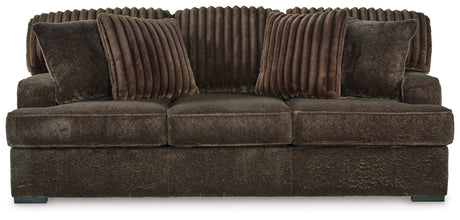 Aylesworth Sofa, Loveseat, Chair and Ottoman in Chocolate from Ashley - Luna Furniture