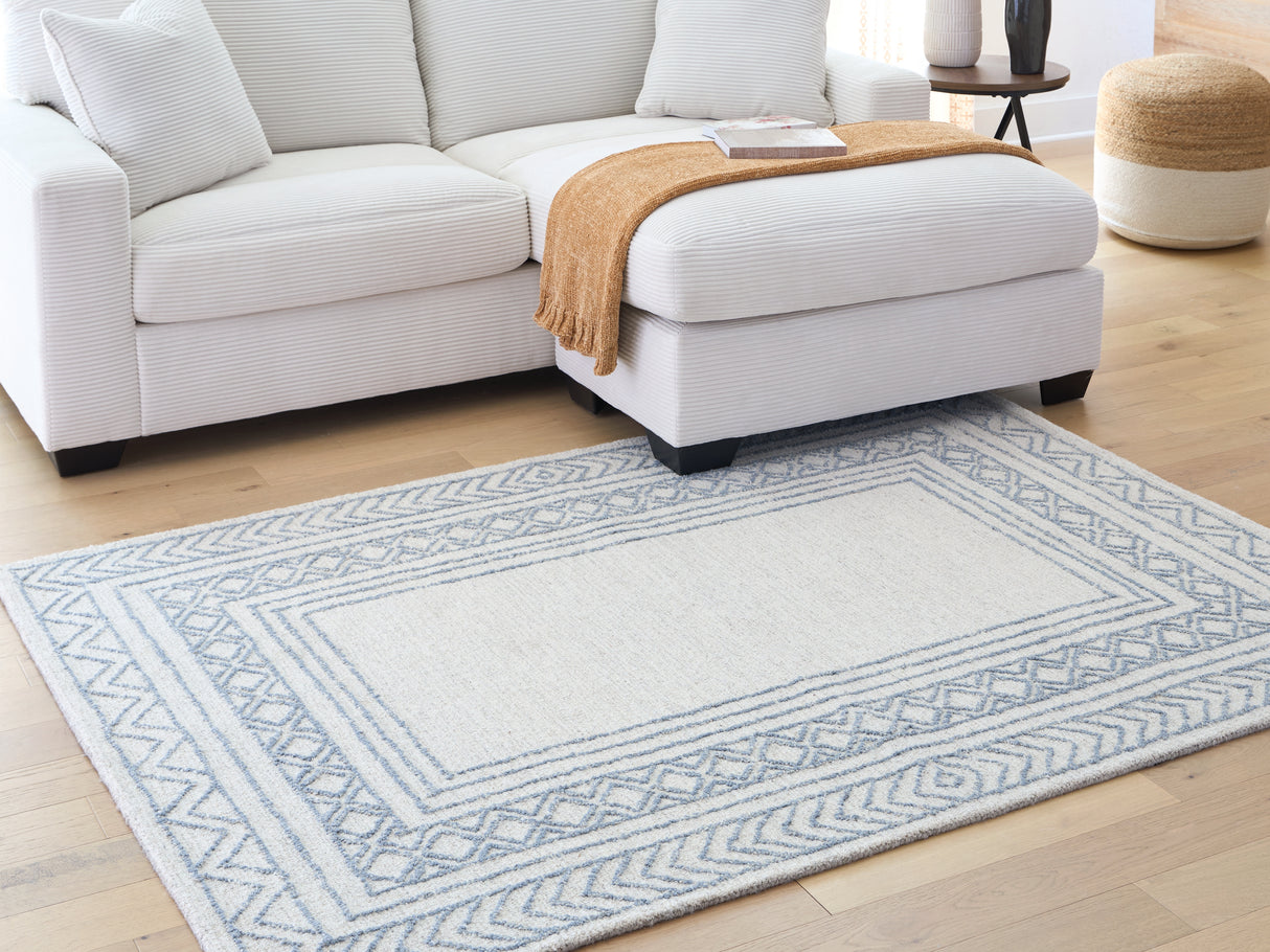Azelhurst Blue/Ivory/Gray Medium Rug from Ashley - Luna Furniture