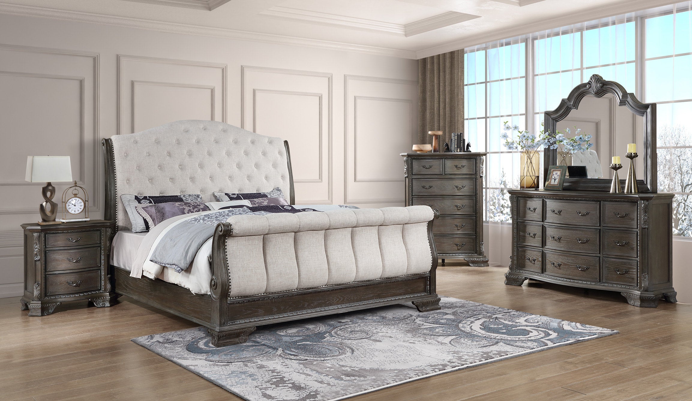 B1000 4pc or 5pc Bedroom Set - Queen , King *King 5pc from Happy Homes - Luna Furniture