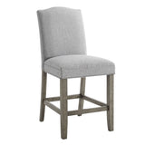 Grayson Gray/White 8-Piece Marble Top Counter Height Dining Table Set with Bench from Steve Silver - Luna Furniture