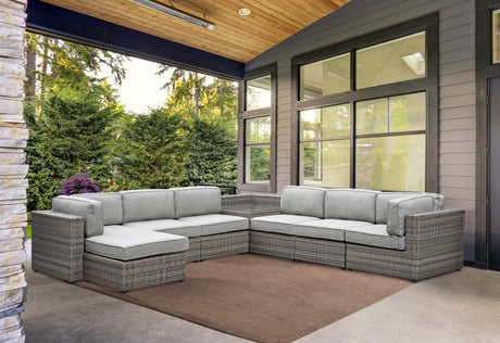 Tamyra Resin Wicker Side Table & Ottoman from Steve Silver - Luna Furniture