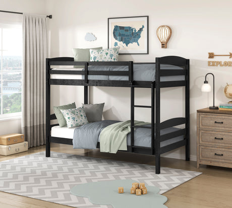 Lani Black Twin/Twin Bunk Bed from Homelegance - Luna Furniture