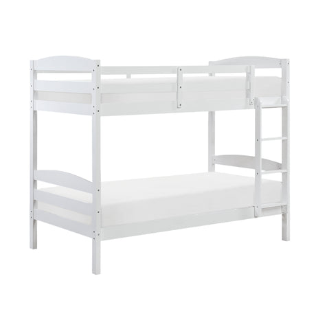 Lani White Twin/Twin Bunk Bed from Homelegance - Luna Furniture