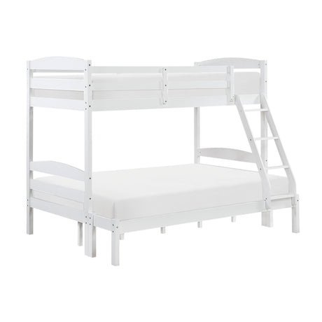 Lani White Twin/Full Bunk Bed from Homelegance - Luna Furniture