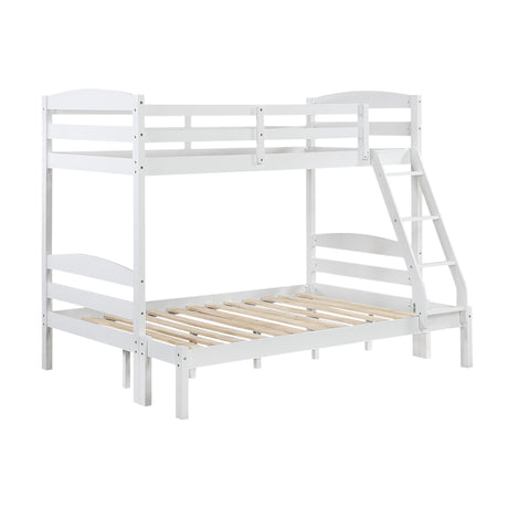 Lani White Twin/Full Bunk Bed from Homelegance - Luna Furniture