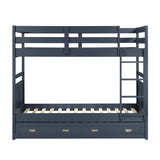 Sloane Navy Blue Twin/Twin Bunk Bed from Homelegance - Luna Furniture