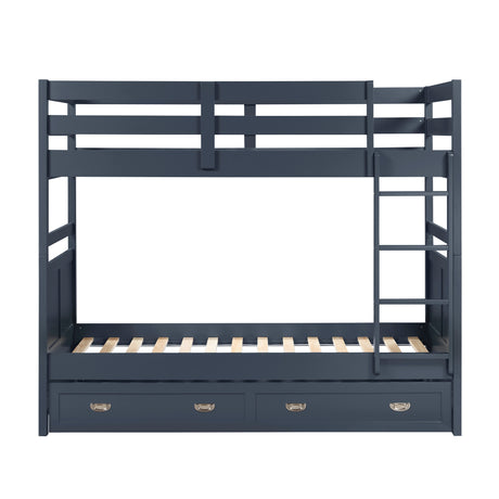 Sloane Navy Blue Twin/Twin Bunk Bed from Homelegance - Luna Furniture