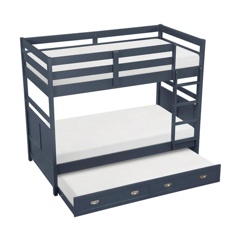 Sloane Navy Blue Twin/Twin Bunk Bed from Homelegance - Luna Furniture