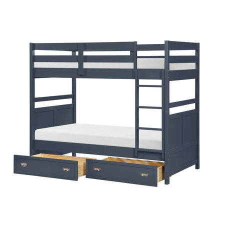 Sloane Navy Blue Twin/Twin Bunk Bed from Homelegance - Luna Furniture