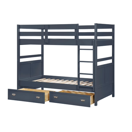 Sloane Navy Blue Twin/Twin Bunk Bed from Homelegance - Luna Furniture