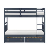 Sloane Navy Blue Twin/Twin Bunk Bed from Homelegance - Luna Furniture