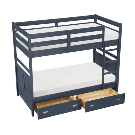 Sloane Navy Blue Twin/Twin Bunk Bed from Homelegance - Luna Furniture