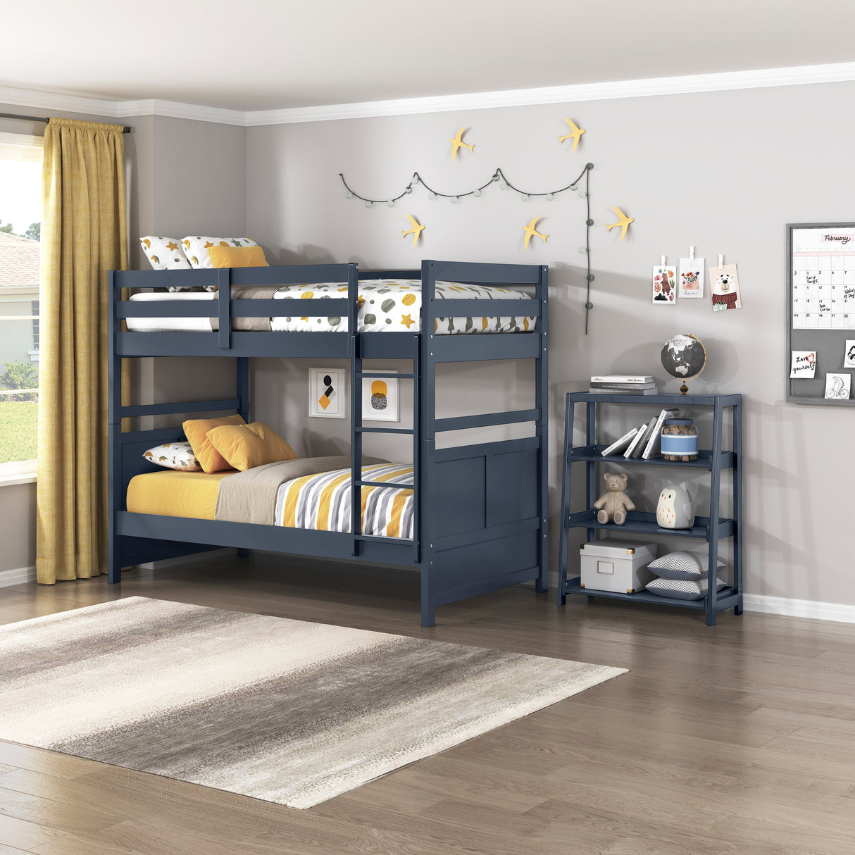 Sloane Navy Blue Twin/Twin Bunk Bed from Homelegance - Luna Furniture