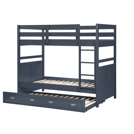 Sloane Navy Blue Twin/Twin Bunk Bed from Homelegance - Luna Furniture