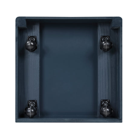 Sloane Navy Blue Twin Bookcase Bed with Hidden Desk, Stool and Storage Bench from Homelegance - Luna Furniture