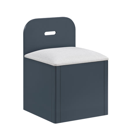 Sloane Navy Blue Full Bookcase Bed with Hidden Desk, Stool and Storage Bench from Homelegance - Luna Furniture