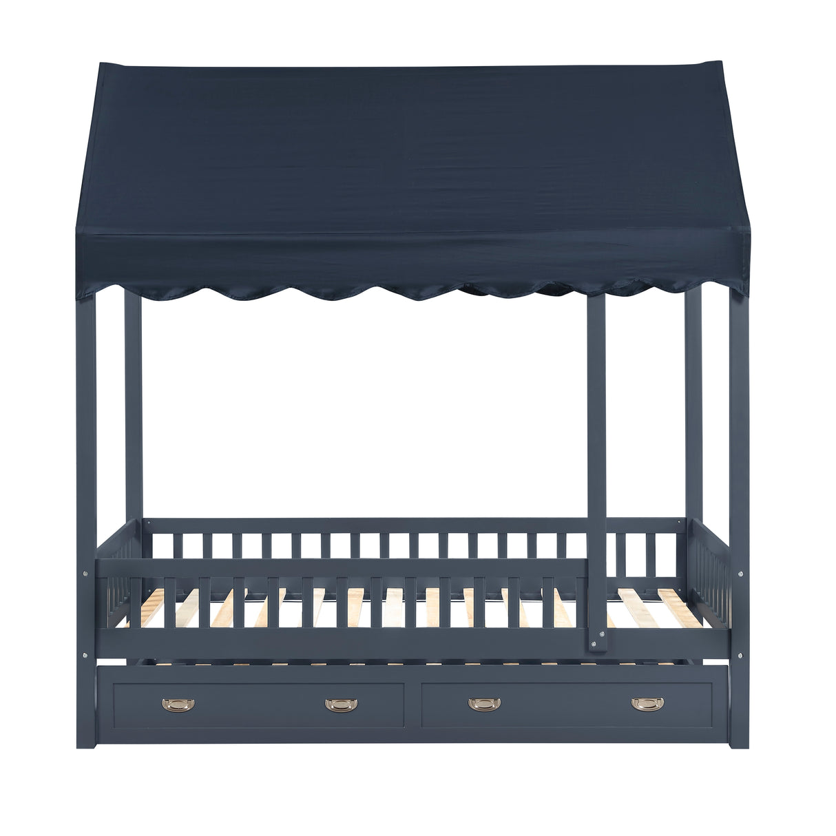Sloane Navy Blue Twin Canopy Platform Bed from Homelegance - Luna Furniture