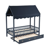 Sloane Navy Blue Twin Canopy Platform Bed from Homelegance - Luna Furniture