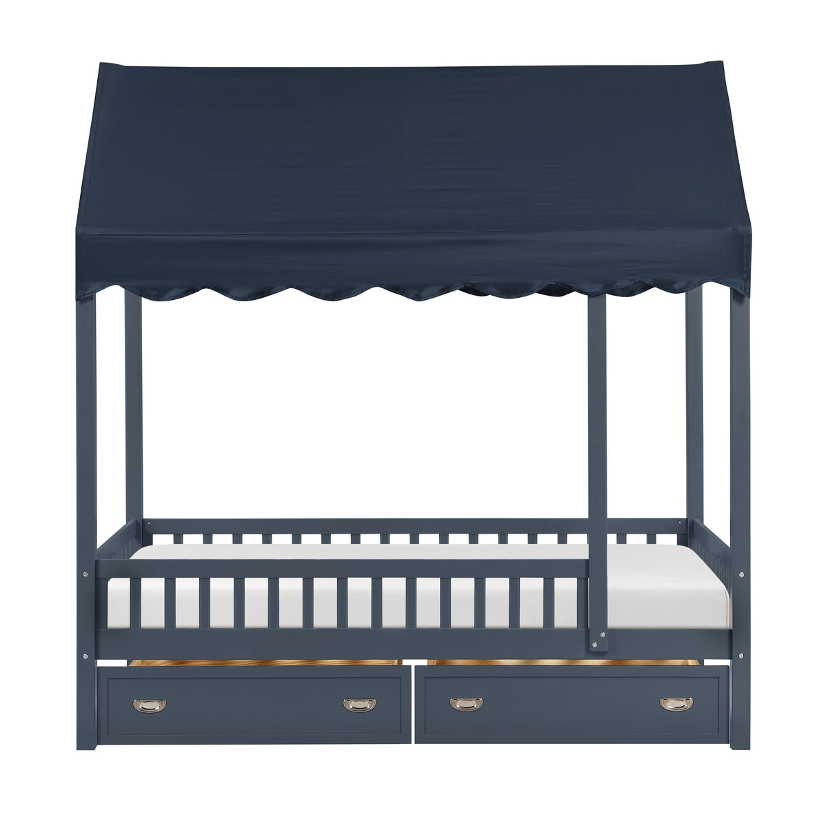 Sloane Navy Blue Twin Canopy Platform Bed from Homelegance - Luna Furniture
