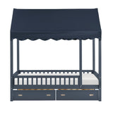 Sloane Navy Blue Twin Canopy Platform Bed from Homelegance - Luna Furniture