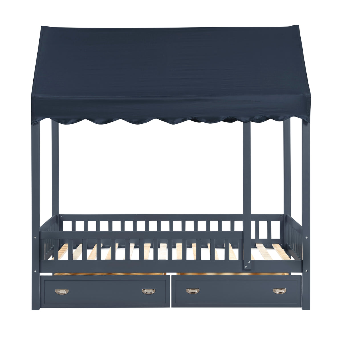 Sloane Navy Blue Twin Canopy Platform Bed from Homelegance - Luna Furniture