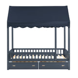 Sloane Navy Blue Twin Canopy Platform Bed from Homelegance - Luna Furniture