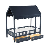 Sloane Navy Blue Twin Canopy Platform Bed from Homelegance - Luna Furniture