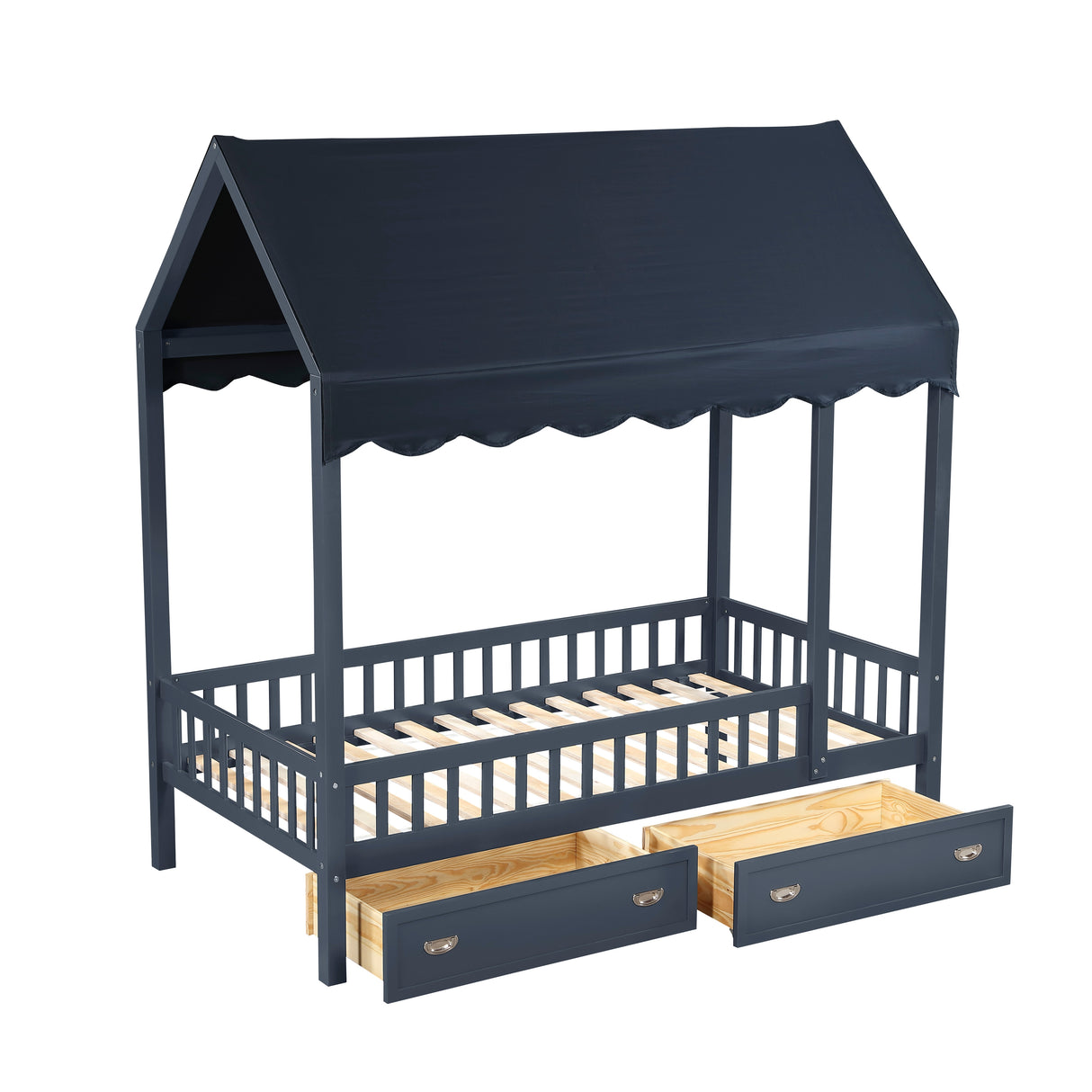 Sloane Navy Blue Twin Canopy Platform Bed from Homelegance - Luna Furniture