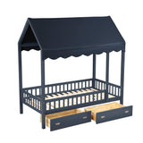 Sloane Navy Blue Twin Canopy Platform Bed from Homelegance - Luna Furniture