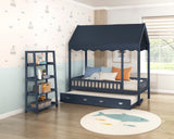 Sloane Navy Blue Twin Canopy Platform Bed from Homelegance - Luna Furniture