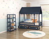 Sloane Navy Blue Twin Canopy Platform Bed from Homelegance - Luna Furniture