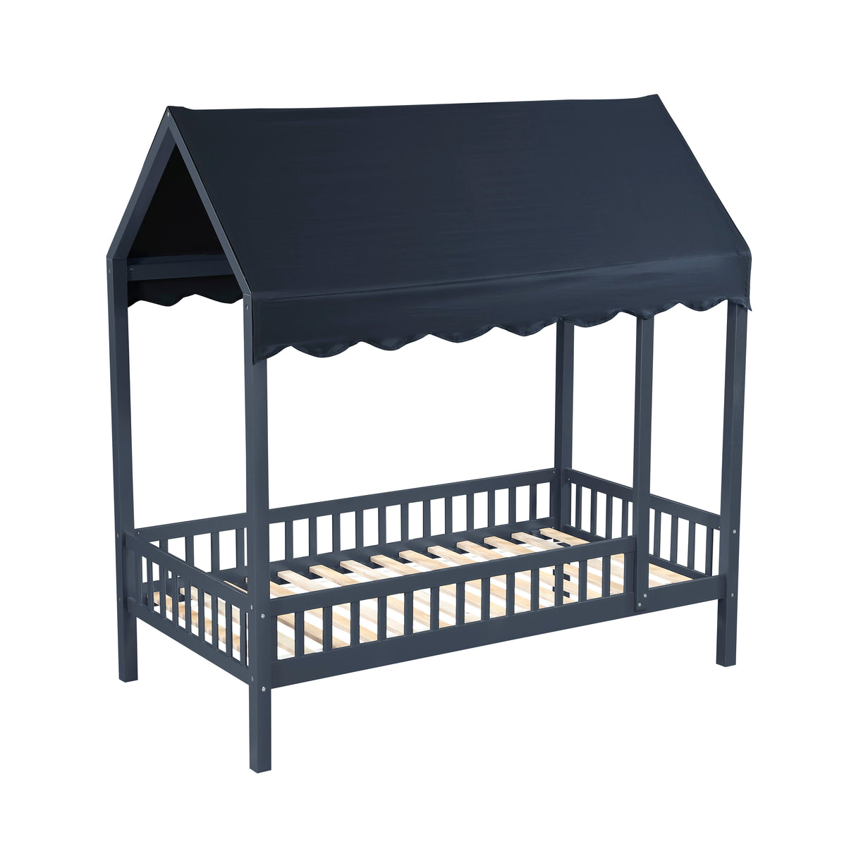 Sloane Navy Blue Twin Canopy Platform Bed from Homelegance - Luna Furniture