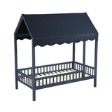 Sloane Navy Blue Twin Canopy Platform Bed from Homelegance - Luna Furniture
