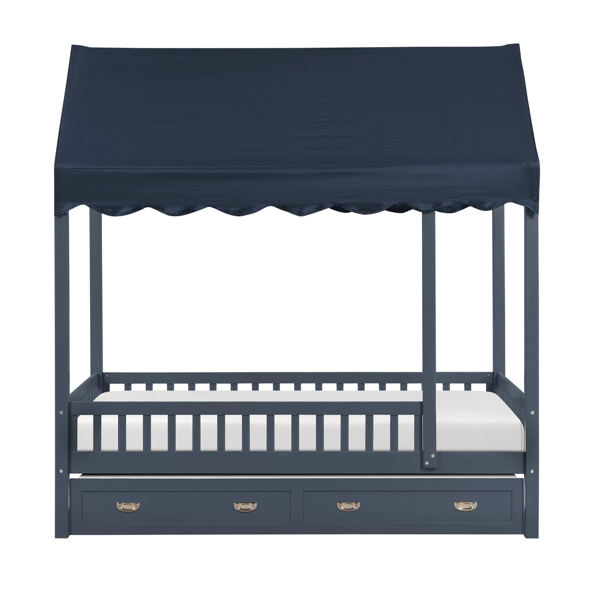Sloane Navy Blue Twin Canopy Platform Bed from Homelegance - Luna Furniture