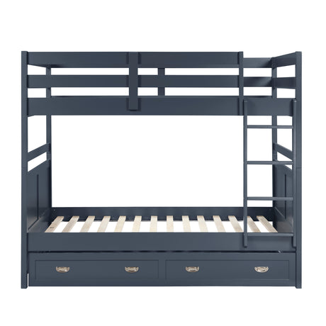 Sloane Navy Blue Full/Full Bunk Bed from Homelegance - Luna Furniture