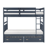 Sloane Navy Blue Full/Full Bunk Bed from Homelegance - Luna Furniture