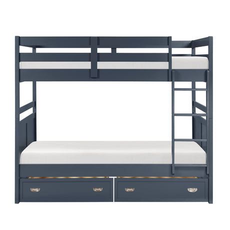 Sloane Navy Blue Full/Full Bunk Bed from Homelegance - Luna Furniture