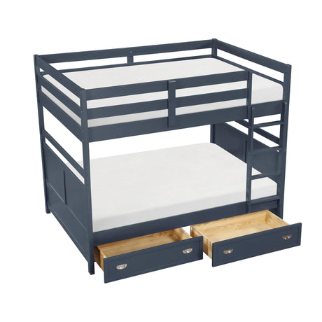 Sloane Navy Blue Full/Full Bunk Bed from Homelegance - Luna Furniture