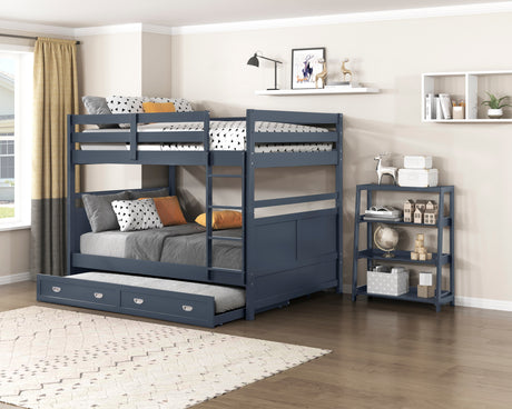 Sloane Navy Blue Full/Full Bunk Bed from Homelegance - Luna Furniture