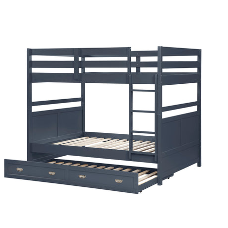 Sloane Navy Blue Full/Full Bunk Bed from Homelegance - Luna Furniture