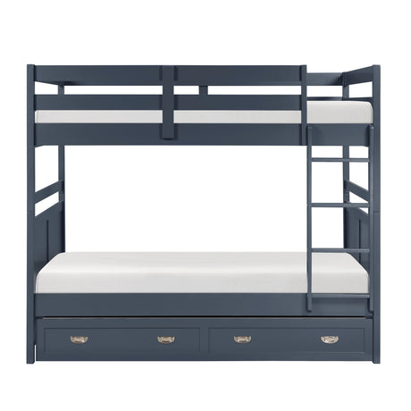 Sloane Navy Blue Full/Full Bunk Bed from Homelegance - Luna Furniture
