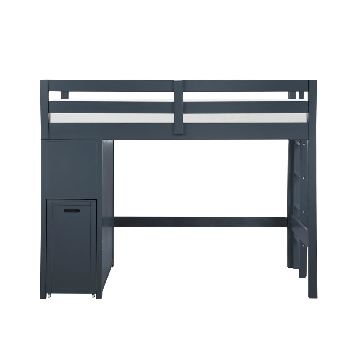 Sloane Navy Blue Twin/Full Loft Bunk Bed with Chest and Hidden Desk from Homelegance - Luna Furniture