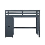 Sloane Navy Blue Twin/Full Loft Bunk Bed with Chest and Hidden Desk from Homelegance - Luna Furniture