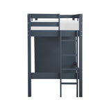 Sloane Navy Blue Twin/Full Loft Bunk Bed with Chest and Hidden Desk from Homelegance - Luna Furniture
