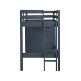 Sloane Navy Blue Twin/Full Loft Bunk Bed with Chest and Hidden Desk from Homelegance - Luna Furniture