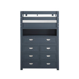 Sloane Navy Blue Twin/Full Loft Bunk Bed with Chest and Hidden Desk from Homelegance - Luna Furniture