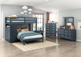Sloane Navy Blue Twin/Full Loft Bunk Bed with Chest and Hidden Desk from Homelegance - Luna Furniture