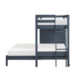Sloane Navy Blue Twin/Full Loft Bunk Bed with Chest and Hidden Desk from Homelegance - Luna Furniture