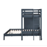 Sloane Navy Blue Twin/Full Loft Bunk Bed with Chest and Hidden Desk from Homelegance - Luna Furniture